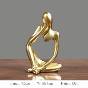 Mini Thinker Sculpture Figurine Resin Personality Desk Ornament Nordic Artwork Modern Bookcase Decor Gift