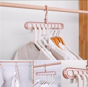UNIDAS (PLASTIC SUPPLIER) Magic Multi-Functional Space Saving Folding Clothes Hanger w/ Nine Hole