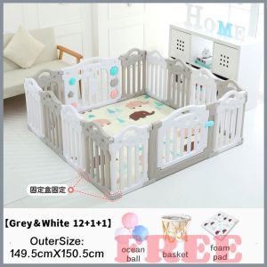 Foldable Baby Playpen Free Gifts Ocean Balls+Mat+Basket-No Install Eco Friendly Baby Safety PlayYard