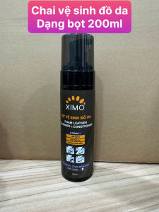 (Chai 200ml dạng bọt) CHAI VỆ SINH ĐỒ DA XIMO hỗ trợ làm sạch dưỡng ẩm chống ẩm mốc kháng khuẩn cho giày da - túi da - áo da - ghế da