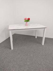 ❤️familystar2u – 917 Esotop Marble Laminate Marble 2.5x4 70x120cm Top white and black leg Dining table Meja makan Furniture Cafer Table