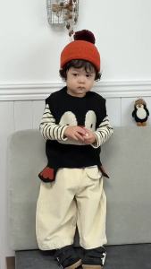 Baby Penguin Vest Spring Childrens Clothing Korean Style Boys Striped Suit Custom Made