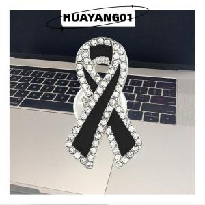 HUAYANG01 [HOT FASHION] 1 3 5Pcs Black Ribbon Brooch Funerals Memorial Pin For Woman Men Suit Dress Shirt Accessories Mourning Badge