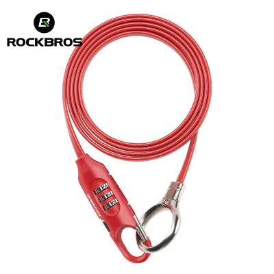 ROCKBROS Bicycle Lock Portable Anti-theft Password Lock 3 Digit Code Lock for MTB Road Bike Multi-Functional Password Steel Cable Lock Door Lock