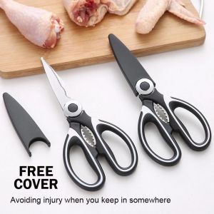 Professional Stainless Steel Kuat Scissors Multifunction Chicken Bone Scissors Bottle Opener Meat Cutting Fish Cutting Kitchen Scissors