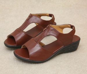 【Free Shipping】Roman-style sandals 2025 open-toe zippered breathable wedge-heeled womens shoes