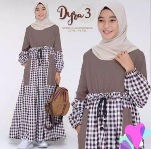 Gamis Dyra Dres  Pakaian Remaja Muslim Modern Model Terbaru Bahan Iembut Tidak Nerawang  Pembayaran bisa COD(Bayar di Tempat)