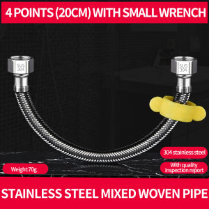 304 stainless steel braided pipe 4 points home use hot and cold water inlet hose water pipe toilet hose water heater connection pipe
