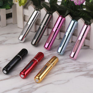 5Pcs Random Color 5ml Spray Scent Pump Perfume Bottle Refillable Spray Atomizer Bottle Mini Travel Empty Cosmetic Containers