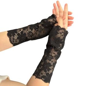 Talented Elastic Lace Arm Covers Design Breathable Fabric Casual Outfit Accessory
