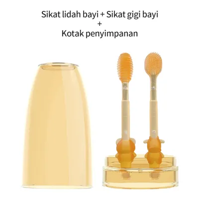 BEVAVAR 3in1 Sikat Lidah gigi bayi / Sikat Gigi Bayi Silikon / Pembersih Lidah Mulut Bayi
