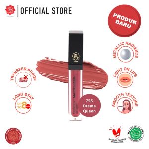 Viva Queen Perfect Mattelized Lip Cream - TRANSFER PROOF & LONG STAY with Emollient & VIT E 755 Drama Queen