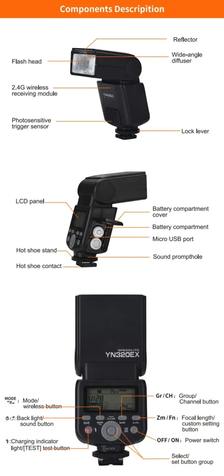 Yongnuo YN320EX High-speed Sync TTL Speedlite Flash for Sony a6000