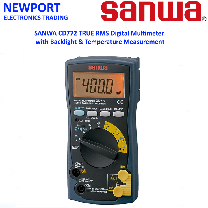 Sanwa CD772, Digital Multimeter with Backlight & Temperature Measurement