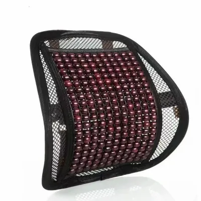 Car lumbar cushion wooden bead waist massage lumbar cushion breathable backrest