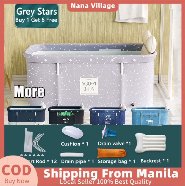 1.2 M Large Portable Bathtub FFit 2 Adults New Folding Bath Bucket Six