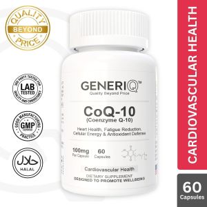 GENERIQ CoQ-10 (Coenzyme Q-10) 100mg (Heart Health Fatigue Aid & Antioxidant Boost)