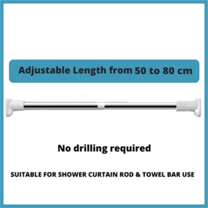 Punch-free Shower Curtain Rod Extendable Stainless Steel Adjustable Tension Rod Telescopic Cabinet Bathroom