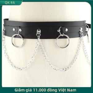 QK FA ✨ Dây Xích vòng tròn kim loại giả da thắt lưng Tua Rua Phụ Kiện Cơ thể Phong Cách Gothic Punk