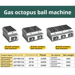 Octopus meatball machine commercial gas electric heating 84 hole three plate fish ball stove shrimp egg pulling machine