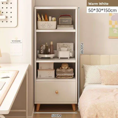 Simple Floor-standing Bookshelf Living Room Storage Rack Narrow Gap Wall-mounted Home Use Bookcase Organizer Shelves