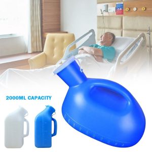 OKDEALS Plastic Material Mens Urinal With Lid 2000ml Capacity Portable Urinal Mobile Toilet Funnel Design Large Capacity Urinal For Bedridden Elderly