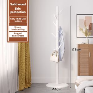 Habitate Solid Wood 175cm Bag Rack Stand Coat Rack Stand Cloth Rack Stand Shelves Rack for Home Furniture Wood/White/Brown Color