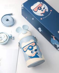 Original Korea BeddyBear Ear Series Insulated Thermos Stainless Steel 316 600ml Bottle Dual Usage Gift Set