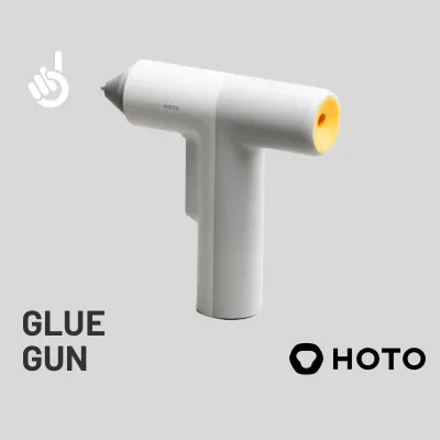 HOTO EasyFlow Glue Gun - Cordless 30s Heat Auto Dispense 3000mAh Rechargeable 28-Stick Output