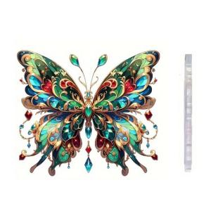 Colorful Acrylic Butterfly Pendant Crystal Like 2D Flat Hanging Ornament for Car Mirror Charm and Window Decoration