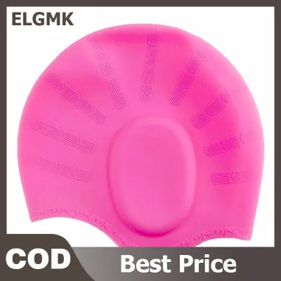 ELGMK Người Lớn Đàn Hồi Cao Mũ Bơi Người Đàn Ông Phụ Nữ Không Thấm Nước Hồ Bơi Mũ Bảo Vệ Tai Dài Tóc Lớn Silicone Lặn Hat