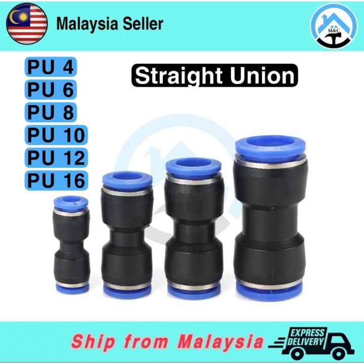 Pneumatic Union Straight PU 4 PU 16 One Touch Fitting, Air Fitting