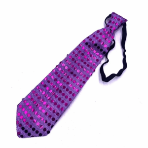 SIERWU Battery Powered LED Luminous Tie Dot Print Colorful Men Women Necktie Creativity Lightweight Sequins Glowing Tie Party Accessories