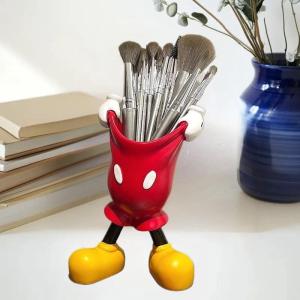 YILU Disney Mickey Pants Pen Holder Anime Cartoon Pencil Stationery Makeup Brush Storage Tube Desktop Decoration Student Girl Gifts