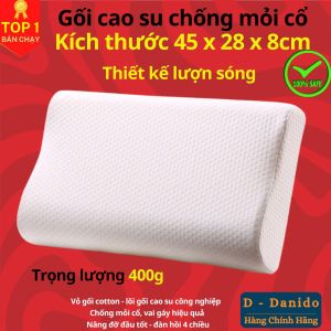 Gối cao su đàn hồi 4 chiều chống đau mỏi vai gáy cổ cho người lớn kích thước 45x25x8cm và 50x30x9cm cao cấp D Danido