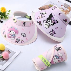 Sanrio Kuromi Cinnamoroll Melody Purin Childrens Cartoon Cute Sunscreen Cap Girls Summer Sun Hat Baby Sun Hat