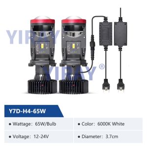 2PCS Y6 Y7 high power car LED H4 headlight Projector bulb super bright spotlight CSP 120W 18000LM mini motorcycle comes with  tangent 6000k Plug And Play