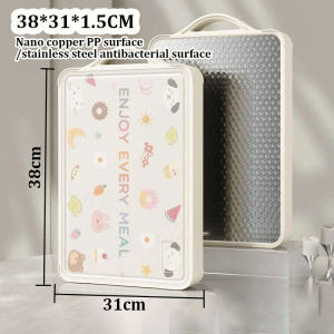 Kitchen Essential Cutting Tool Durable Stainless Steel Wood Cutting Board for Kitchen Double-sided Reversible Chopping