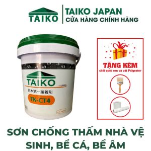 Keo Sơn Chống Thấm Nhà Vệ Sinh Bể Cá Bể Âm Máng Sối TAIKO CT4 - Thùng 10 Lít - Tặng Kèm Vải Kết Cấu