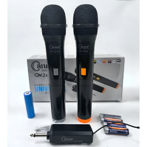 PROMO~ Double Mic Profesional Wireless Microphone mic tanpa kabel Caiwa Cw-2 UHF ( isi 2 ) -Mic Double CAIWA CW-2 UHF~BRO