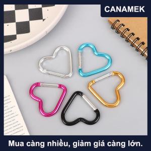 【CANAMEK】 1 cái Móc Chìa Khóa Carabiner Hợp kim nhôm hình trái tim kẹp móc khóa ngoài trời móc khóa chai nước treo khóa phụ kiện du lịch