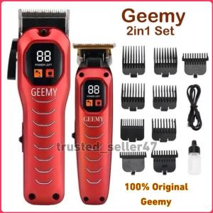 Geemy Original 2 in 1 Combo Kit GM-8046 Led professional hair clipper trimmer Hair Cutter Potong Rambut