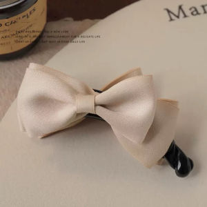 Banana Hair Clip Accessories Klip Rambut Ribbon Ponytail Kid Casual黑色蝴蝶结香蕉夹高马尾发夹女精致后脑勺发夹