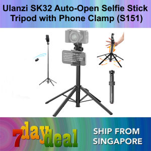 Ulanzi SK32 Auto-Open Selfie Phone Tripod (S151) 1.8m Extendable Selfie Stick with Bluetooth Remote 4-Leg Stable Tripod for iPhone & Android
