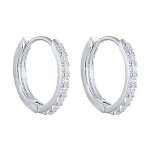 Elegant Zirconia Inlaid Circle Hoops Earrings for Women Girls Comfortable Alloy Ear Cuffs Fashion Accessories