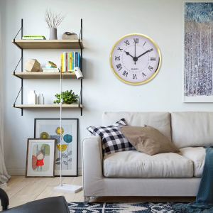 Vàng Cho Rim 90Mm Cổ Điển Đồng hồ thạch anh Chèn treo tường mini Đồng Hồ Cho Đầu DIY Mov