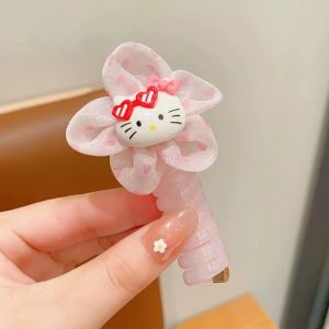 Ready Stock Sanrio Coil Hair Tie Kids Girl Ponytail Hair Rope Fashion Scrunchies Braided Telephone Cord Hair Ring