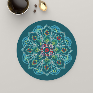 Alas Piring Bulat Tatakan Gelas Piring Makan Mat Tahan Panas Waterproof Anti Slip Motif/Tatakan Piring Gelas Panci Alas Meja Makan Table Motif