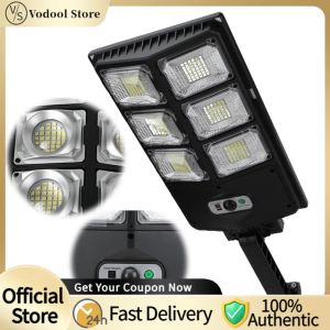 Outdoor Solar LED Street Light with Remote and Motion Sensor for Parking Lot Yard 100W High Brightness IP65 Waterproof