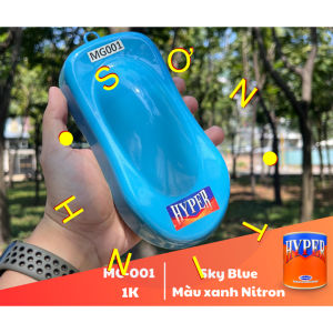 Sơn xe máy HYPER màu xanh petro 1K (Code: MG-001) (Lót nền trắng) sơn thơm công nghiệp